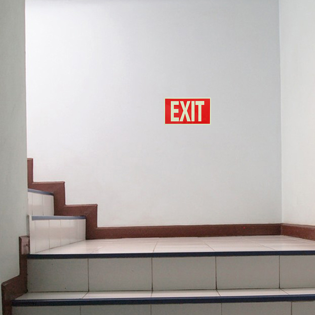 Glow in the Dark Sticker 4 Pac - Emergency Exit Sign 评论和价格
