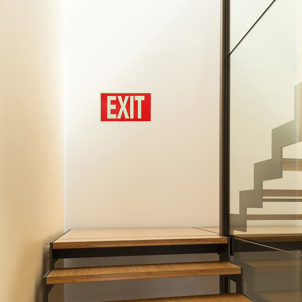 Glow in the Dark Sticker 4 Pac - Emergency Exit Sign 评论和价格