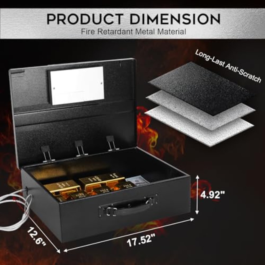 Portable Metal Safe Box with D - Fire Safe Document 评论和价格