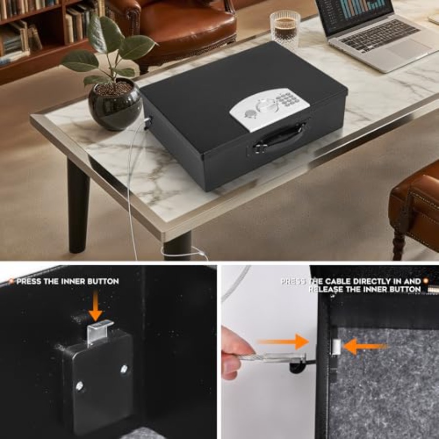 Portable Metal Safe Box with D - Fire Safe Document 评论和价格