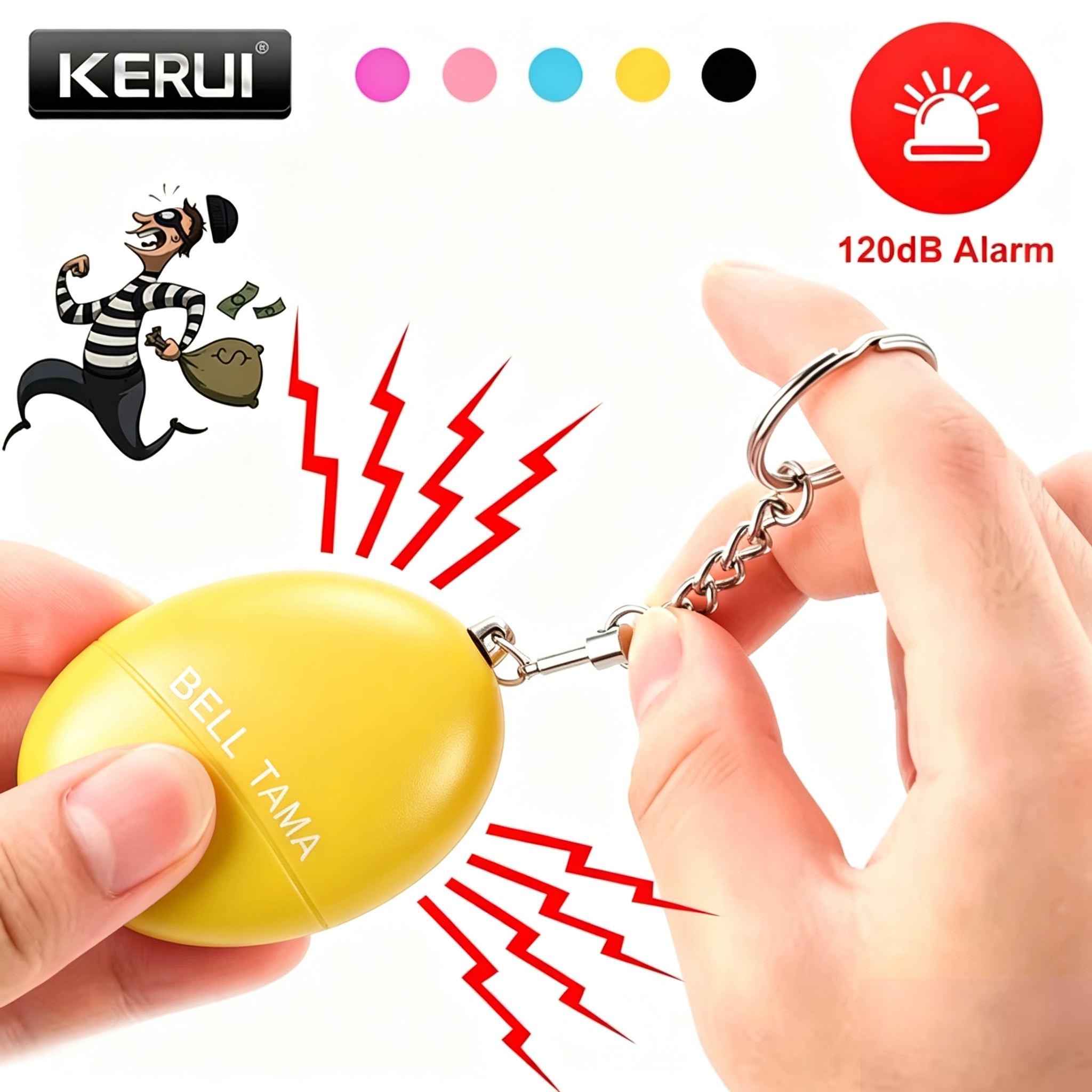 KERUI Personal Alarm 120dB Sel - Personal Alarm Keychain 评论和价格