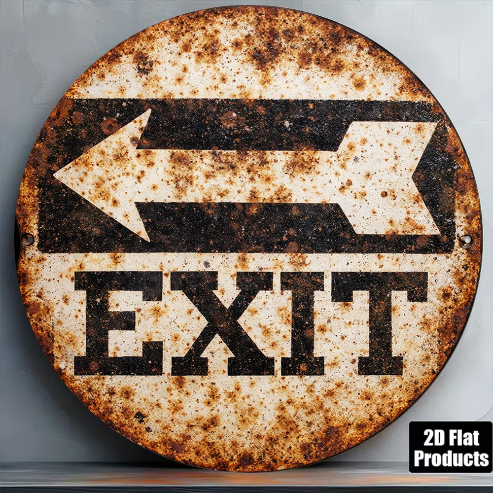 2D Metal Sign 8x8in/20x20cm Re - Emergency Exit Sign 评论和价格
