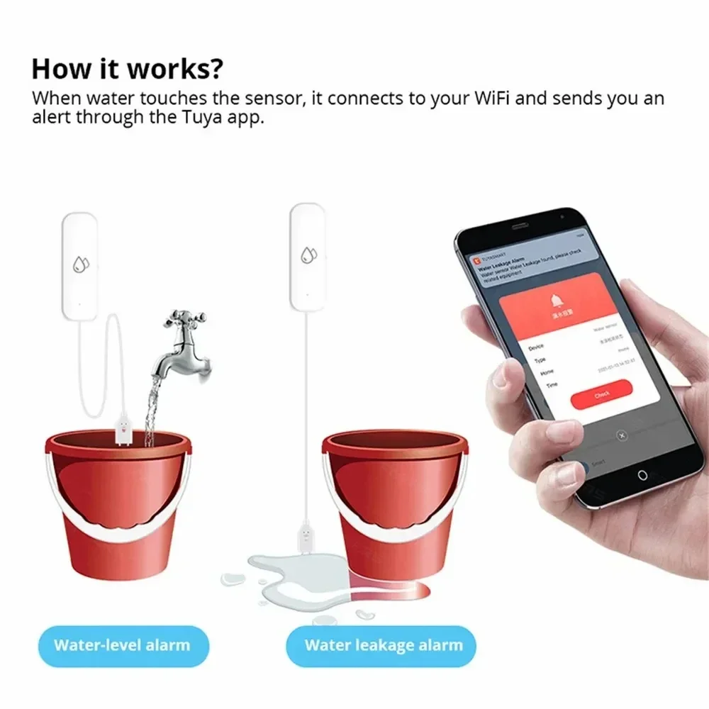 Tuya WiFi Water Sensor Leakage - Water Alarm Sensor 评论和价格