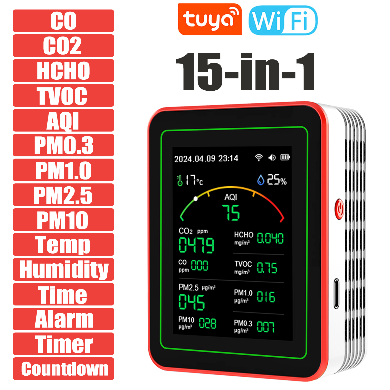 Home Air Quality Monitor Tuya  - Co Detector Plug 评论和价格