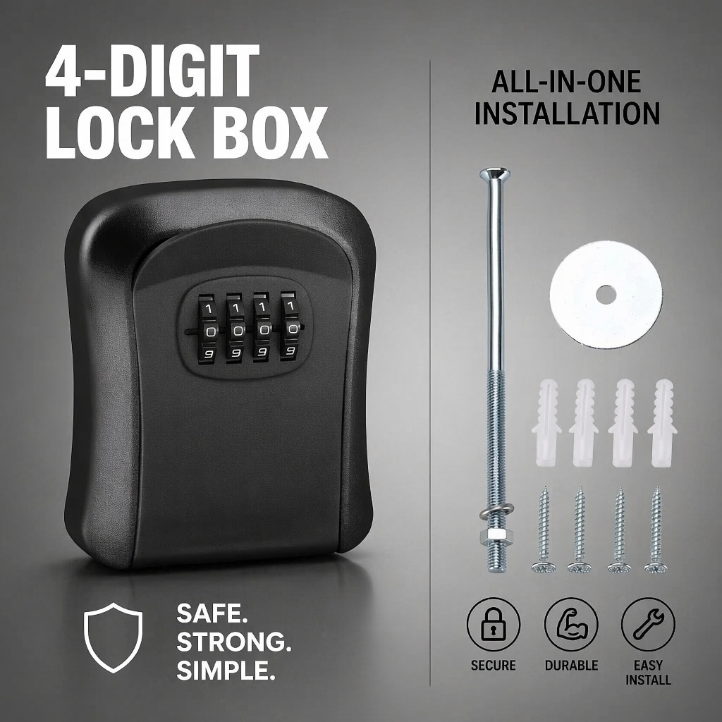 Wall Mount Waterproof Key Stor - Lockbox Key Secure 评论和价格